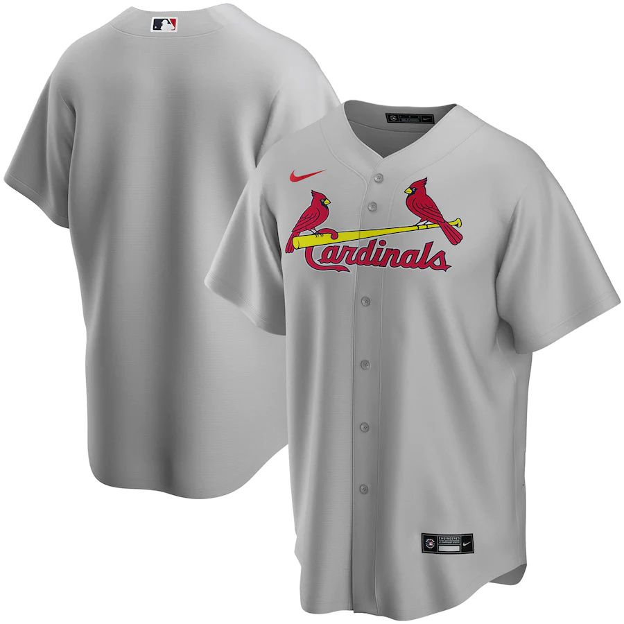 Mens St. Louis Cardinals Nike Gray Road Replica Team MLB Jerseys